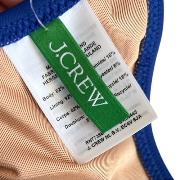 🌻NEW w.tags J. Crew Blue Heritage Scoopneck Bikini Top Size Small - Picture 5 of 6